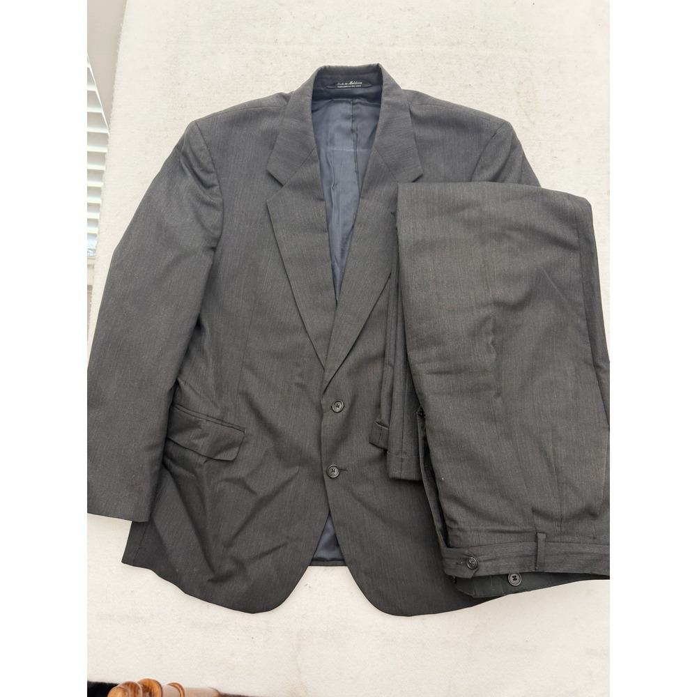 Kilburne Finch Suit Mens 43R Charcoal Gray 2 Button Wool Blend Vintage 36x29